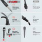 5 Core Microphone 3 Pieces Black Karaoke XLR Wired Mic Professional Studio Microfonos w Integrated Pop Filter Dynamic Moving Coil Cardioid Unidirectional Pickup Micrófono for Singing DJ Podcast Speeches Includes Cable Mic Holder Bag - 5C-POWER 3-11