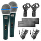 5 Core Microphone Professional Dynamic Karaoke XLR Wired Mic w ON/OFF Switch Pop Filter Cardioid Unidirectional Pickup Handheld Micrófono -ND 58 BLU 2PCS-0