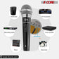 5 Core Microphone 4 Pieces Black Professional Karaoke Dynamic XLR Wired Mic w ON/OFF Switch Integrated Pop Filter Cardioid Unidirectional Pickup Handheld Micrófono for Singing DJ Speeches Includes Cable Mic Holder -PM 100 4PCS-9