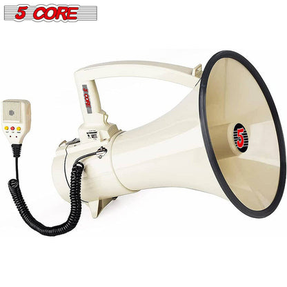 5Core Professional Megaphone Bullhorn Cheer Horn Mic Recording Siren 75W PMPO 3501 USB