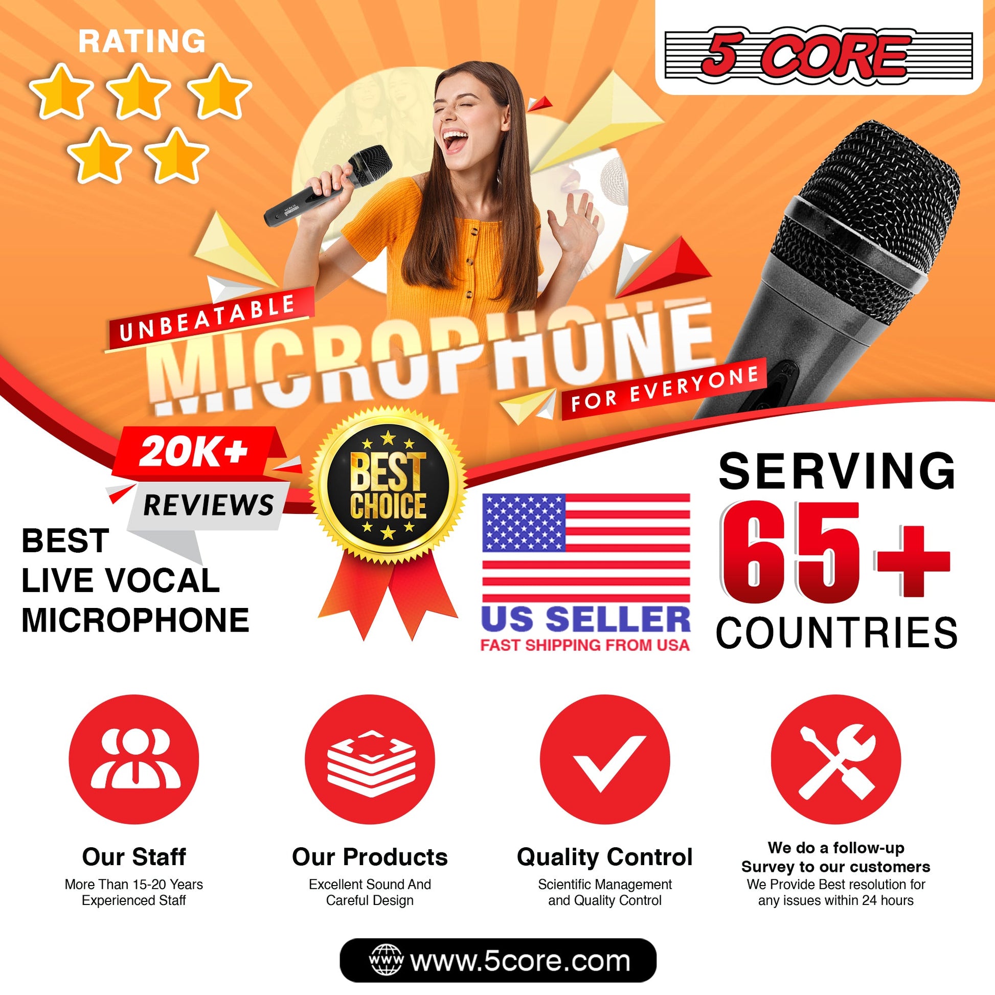 4 Pieces Microphone Pro Microfono Dynamic Mic XLR Audio Cardiod Vocal Karaoke 5Core - PM 286 4PCS-12