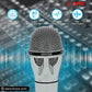5 Core Microphone 4 Pieces Professional Chrome Finish Dynamic Karaoke XLR Wired Mic w ON/OFF Switch Integrated Pop Filter Cardioid Unidirectional Pickup Handheld Micrófono for Singing DJ Podcast Speeches Includes Cable Mic Holder - PM 817 CH 4PC-4