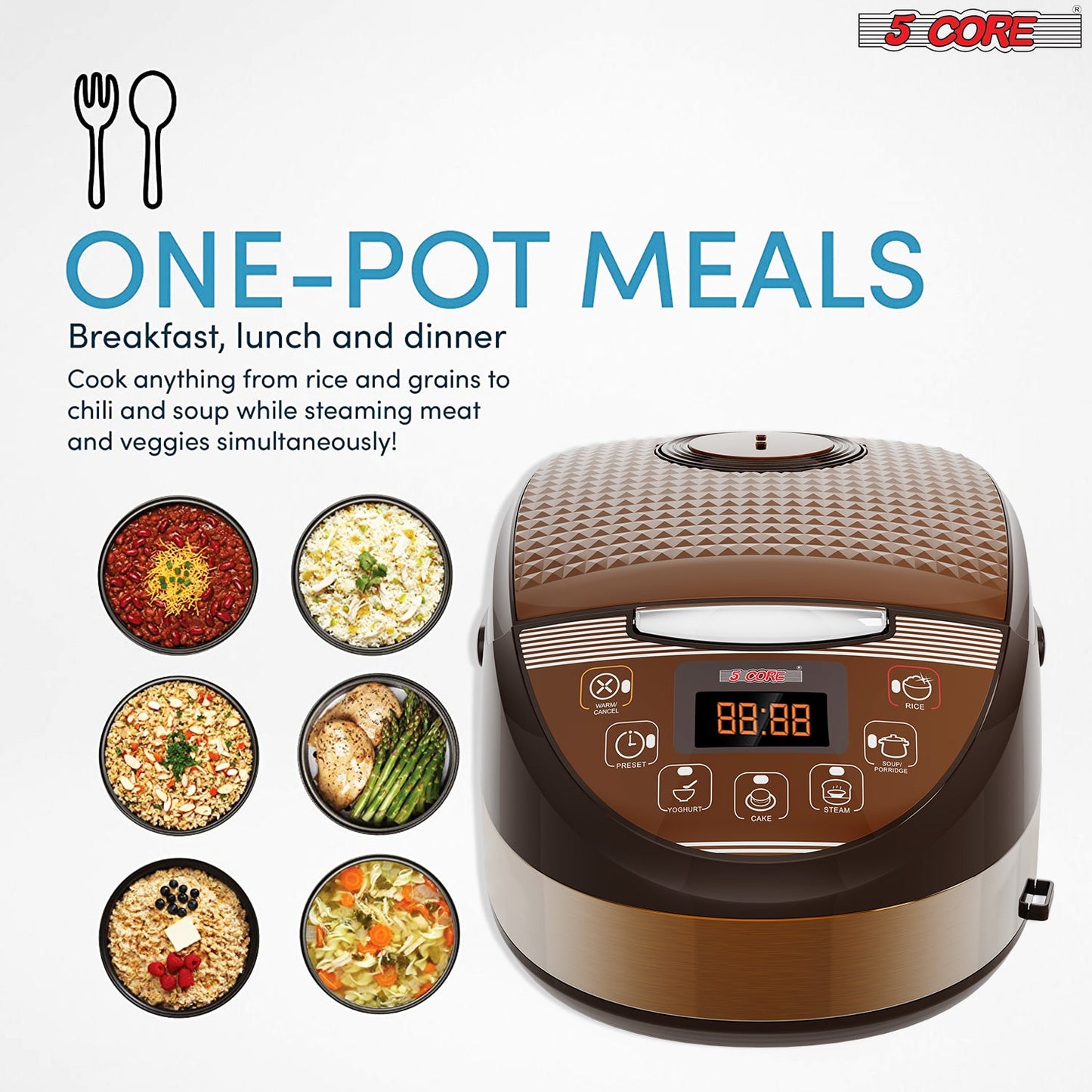 5Core Asian Electric Rice Cooker 15-in-1 Digital Push Button Steamer Pot RC 0502