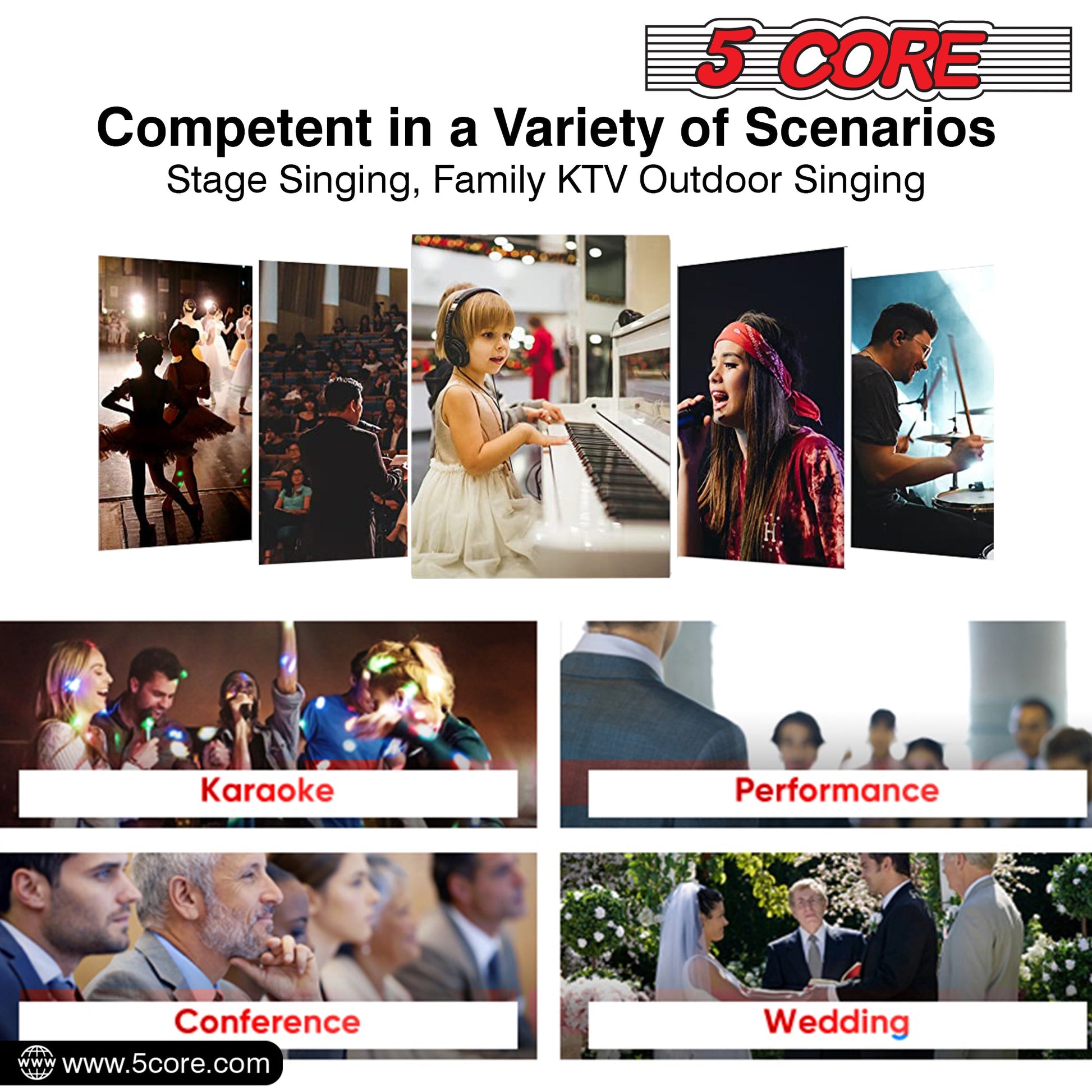 5 Core Microphone 3 Pcs Blue Karaoke XLR Wired Mic Professional Studio Microfonos w ON/OFF Switch Integrated Pop Filter Dynamic Moving Coil Cardioid Unidirectional Pickup Handheld Micrófono for Singing DJ Podcast Speeches Includes Cable - PM 286-12