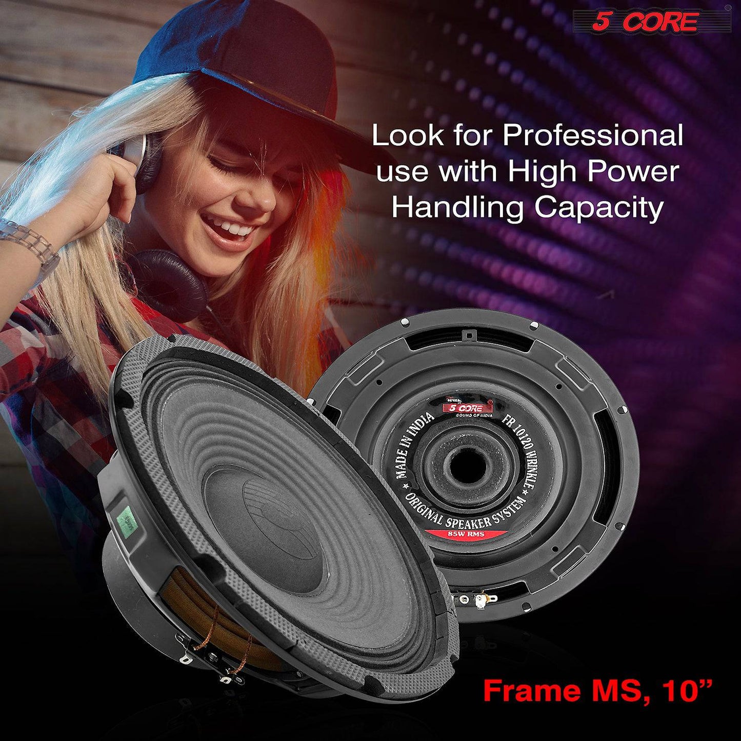 5Core 10 inch Subwoofer Replacement DJ Speaker Car Sub Woofer Loudspeaker FR-10-120 WP