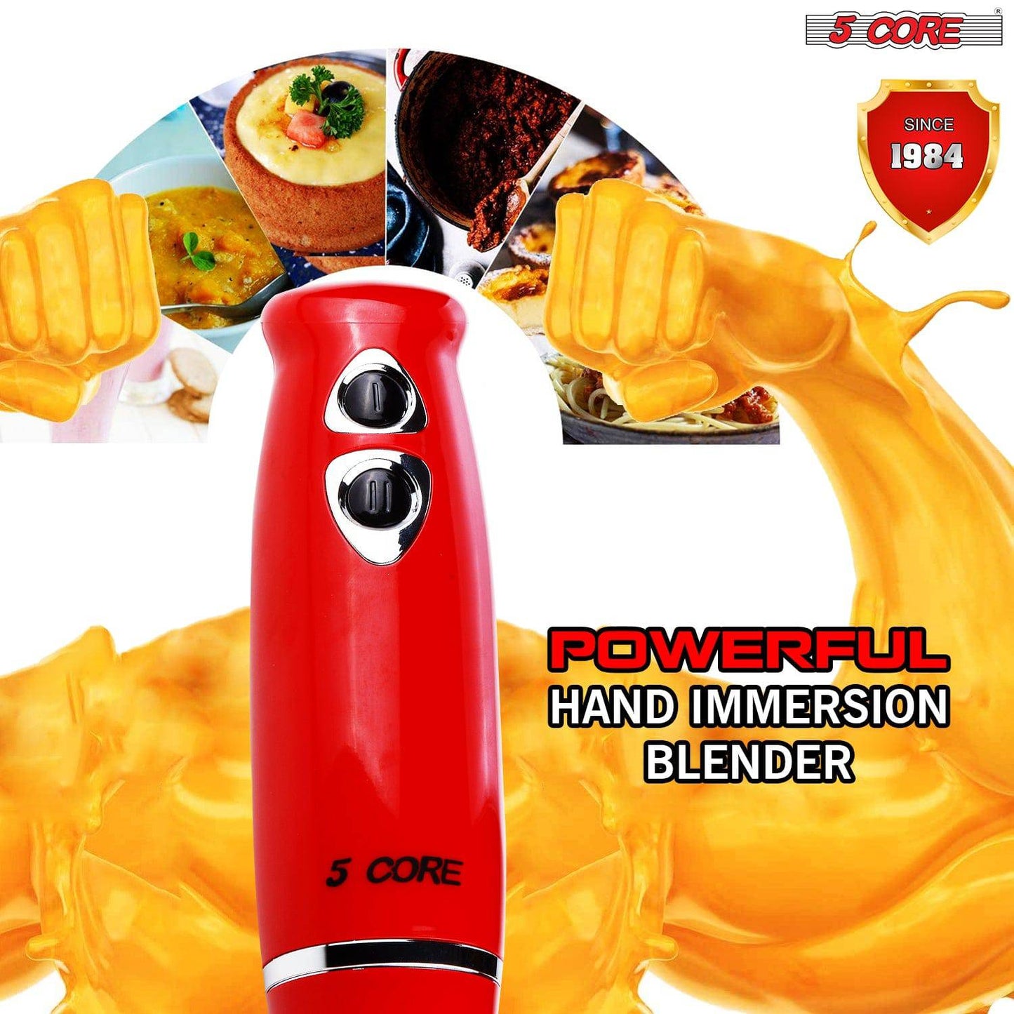 5Core Hand Blender Immersion Blender HB1510Red