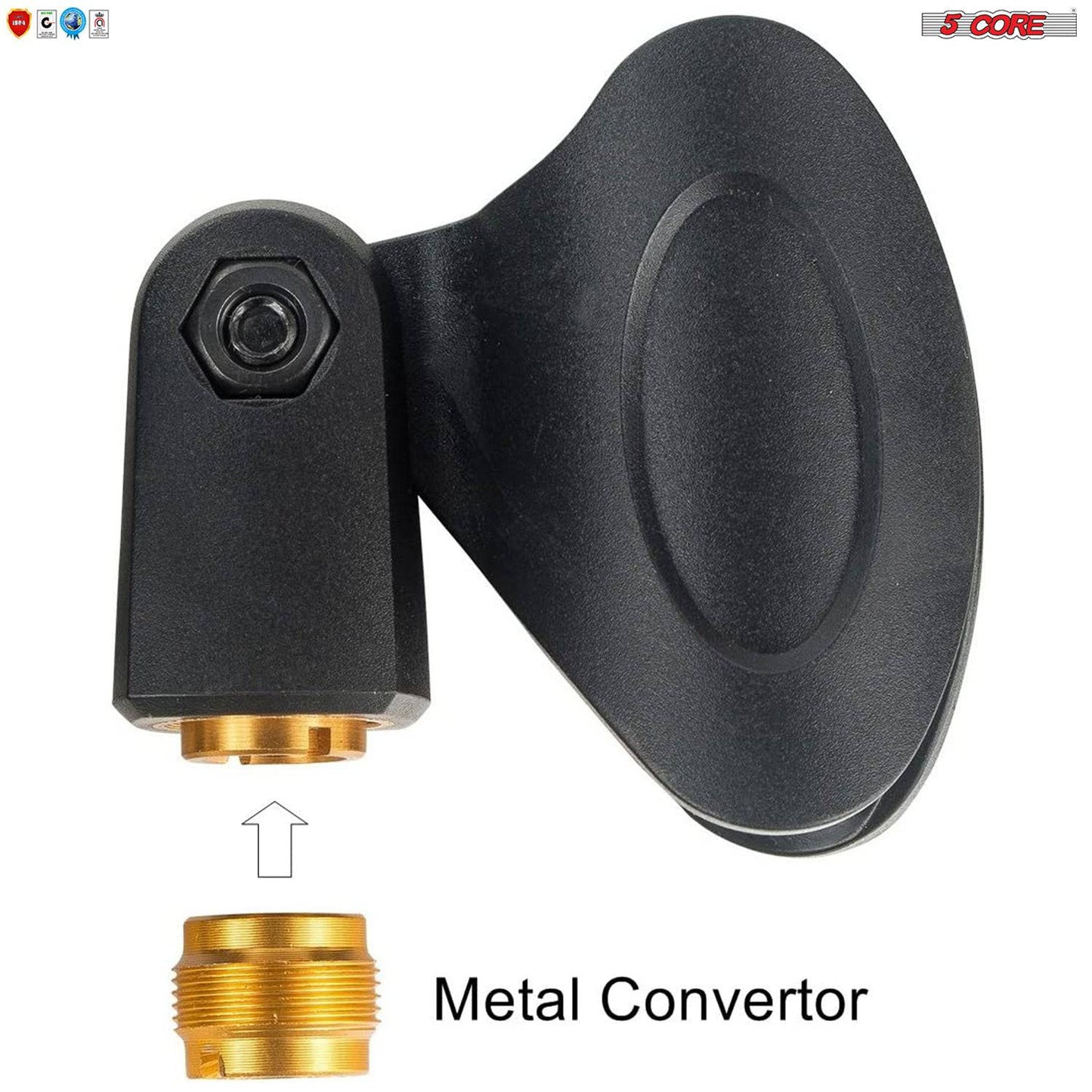 5Core 2 pack Microphone Mic Clip Holder with 5/8" to 3/8" Adapter MC 02 2PCS