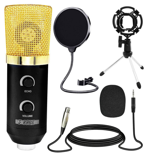 5Core Premium Pro Audio Condenser Recording Microphone Podcast Gaming PC Studio Mic RM 7 BG