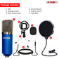 5Core  Premium Pro Audio Condenser Recording Microphone Podcast Gaming PC Studio Mic RM 7 BLU