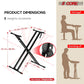 5Core Keyboard Stand Adjustable Double Braced X-Style (Metal) & Locking Straps KS 2X