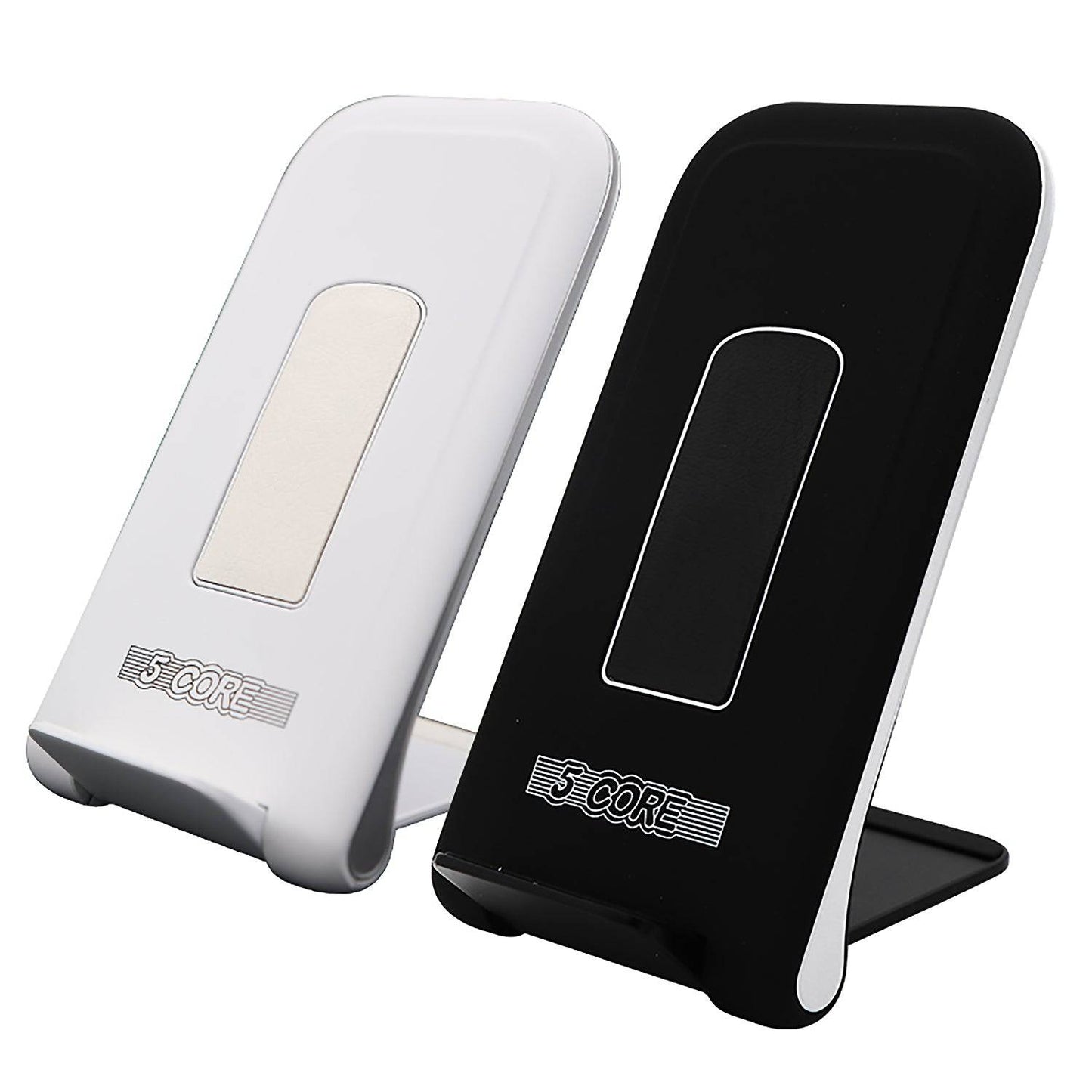 5Core Dock Stand Charger Wireless Black & White Pair Qi 15W Wire Less Fast Charger Pad Stand CDKW03