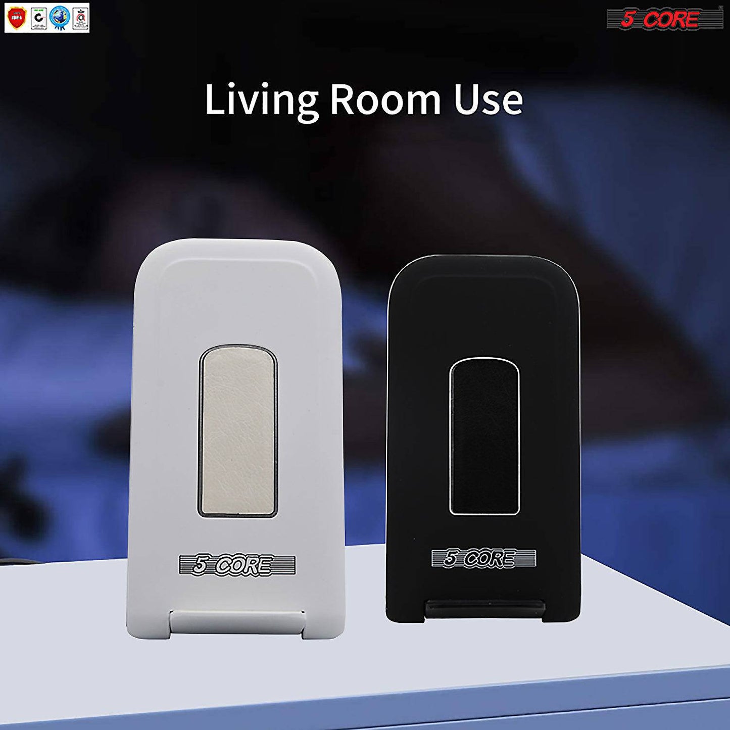 5Core Dock Stand Charger Wireless Black & White Pair Qi 15W Wire Less Fast Charger Pad Stand CDKW03