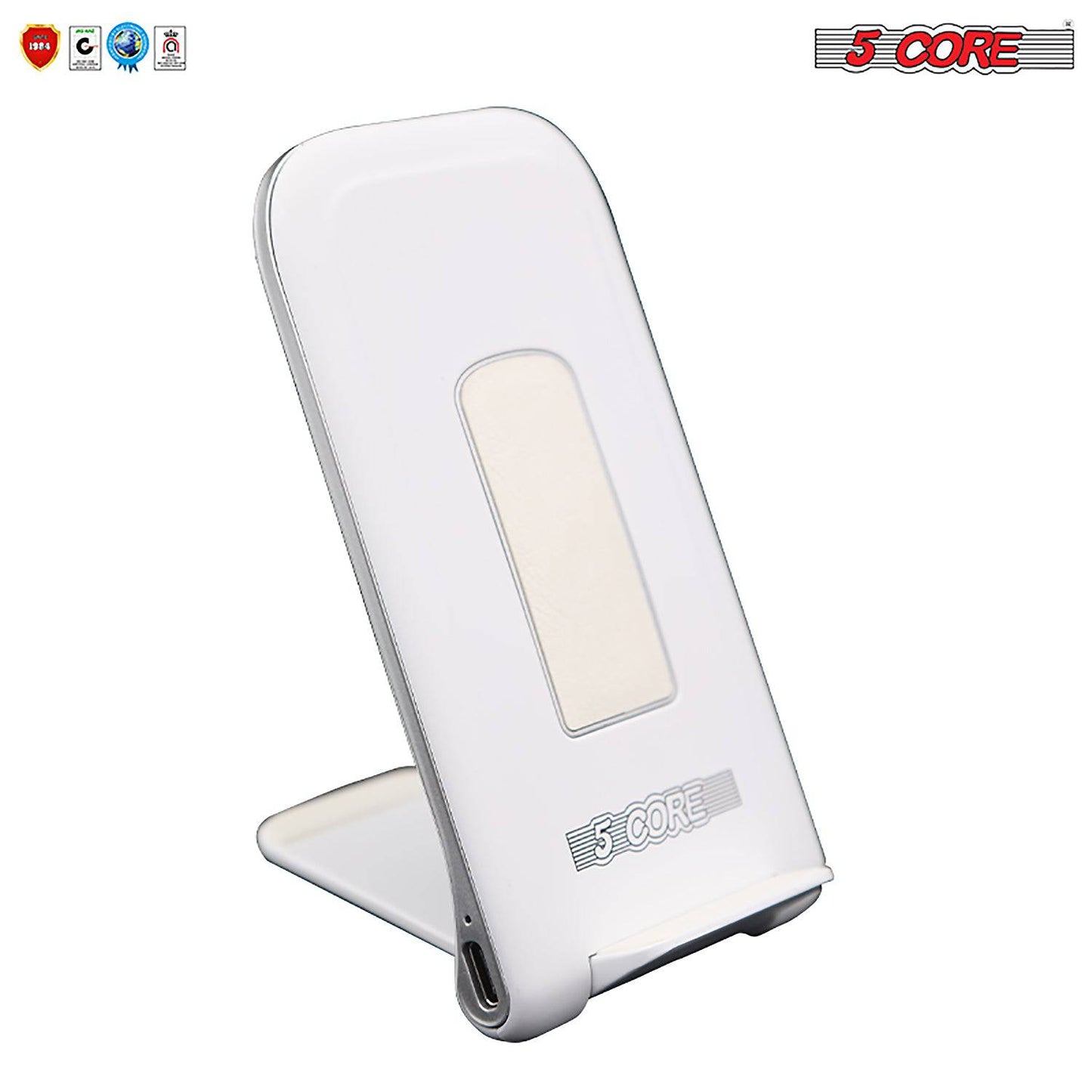 5Core Dock Stand Charger Wireless Black & White Pair Qi 15W Wire Less Fast Charger Pad Stand CDKW03