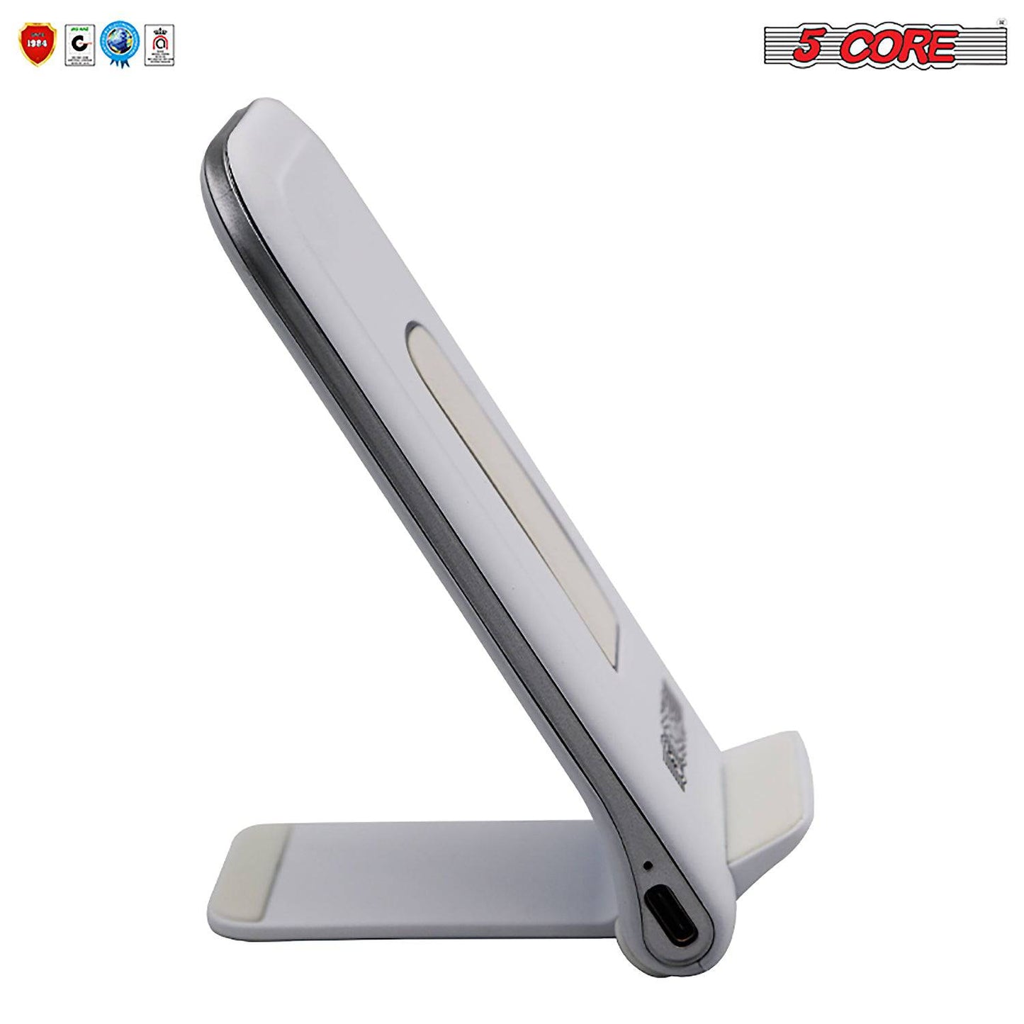 5Core Dock Stand Charger Wireless Black & White Pair Qi 15W Wire Less Fast Charger Pad Stand CDKW03