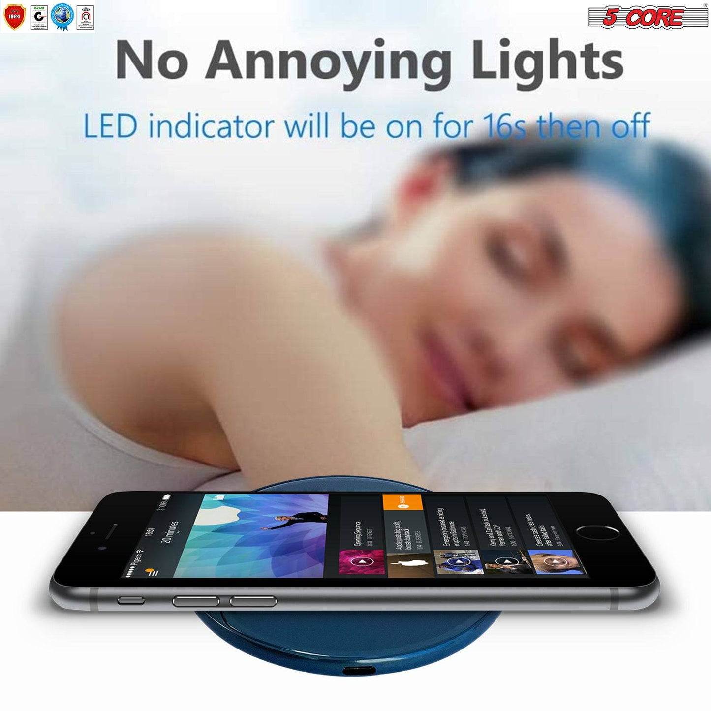 5Core Qi Wireless 15W Fast Charging Pad Stand Dock For Samsung & iPhones CDKW01 B