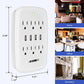 5Core 6 Outlet Wall Plug Extender with 4 USB Ports Multi Outlet Adapter Surge Protector  WMS 6S 4USB