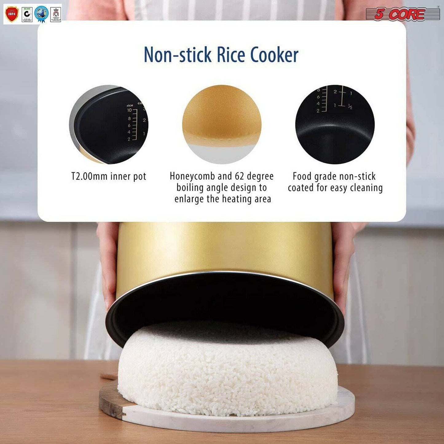 5Core Asian Style Electric Rice Cooker Steamer Pot Steamer Digital Touch Screen/Button  RC 0501