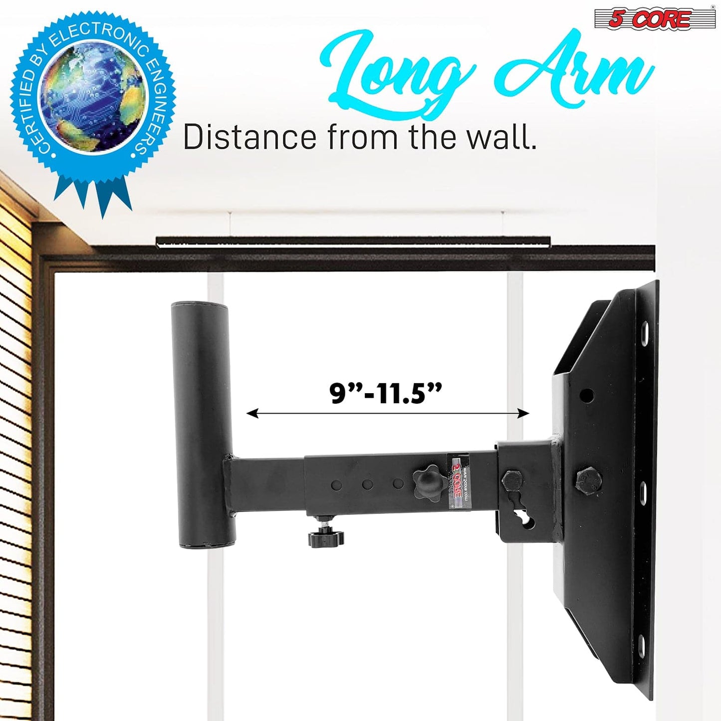 5Core Speaker Wall Mount Stand Bookshelf Shelf Pair Rotatable Angle Adjustable  WST 02