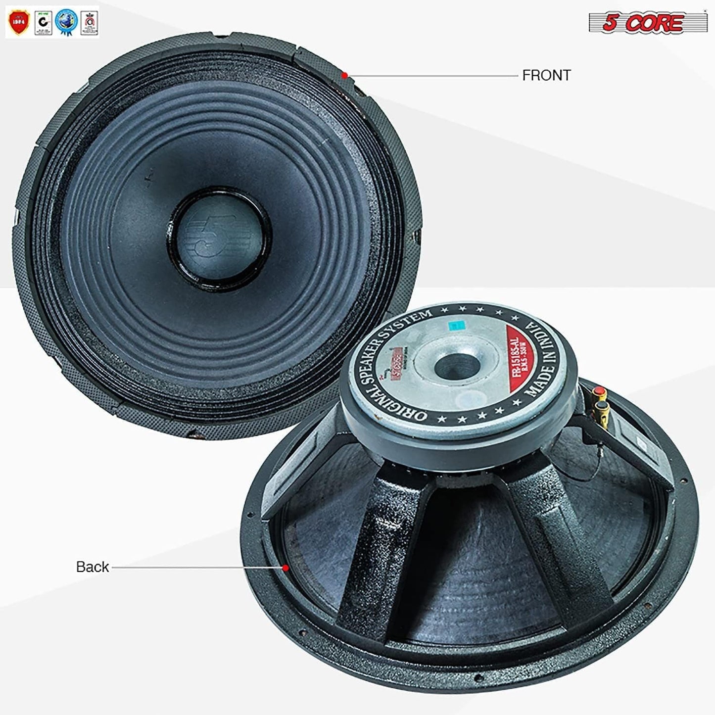 5Core 15" inch Subwoofer Replacement Speaker 8ohm 2200W DJ Woofer 15-185 AL