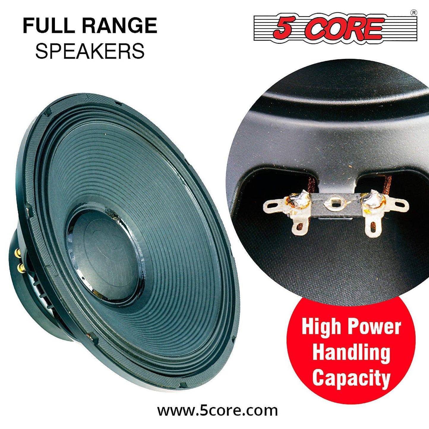 5Core 15" inch Subwoofer Replacement Speaker 8ohm 3000W DJ Woofer 15-185 MS 300W