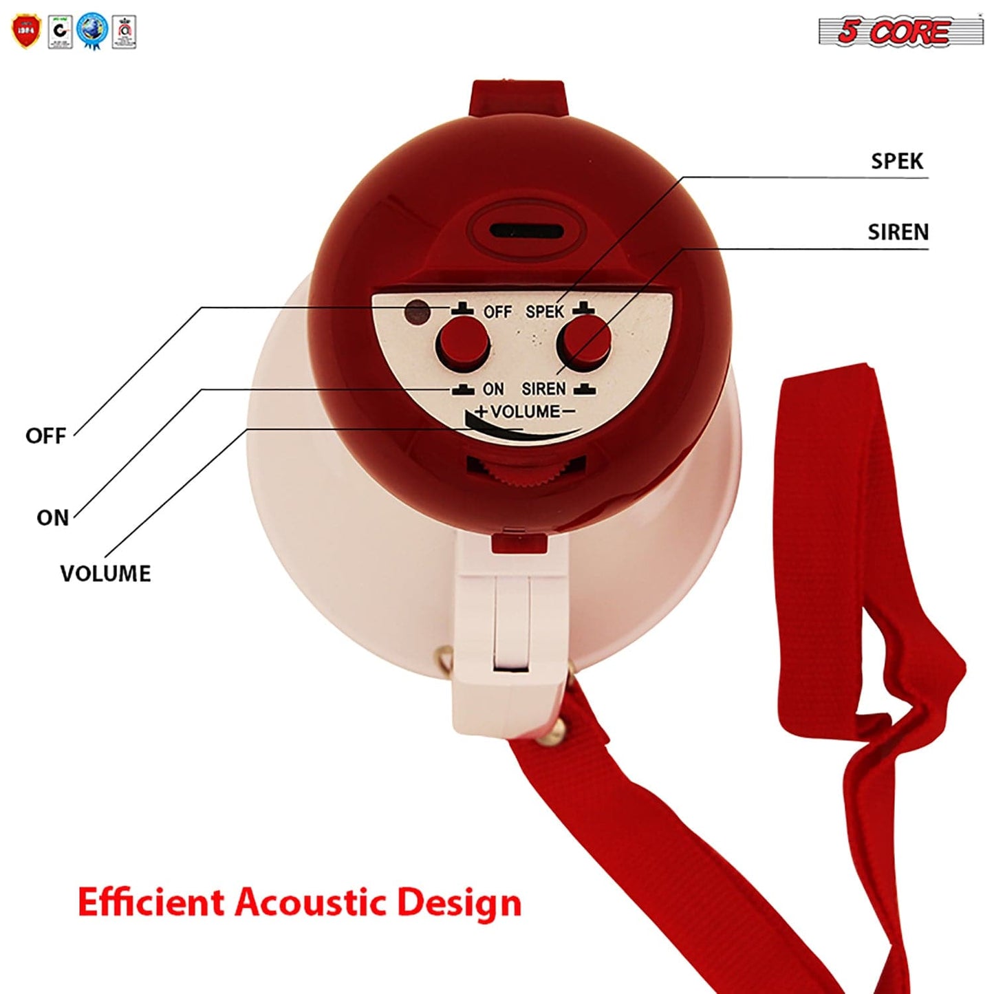 5Core Cheer Megaphone Loud Speaker Blow Horn Mini Bullhorn Portable HW1 BTRY