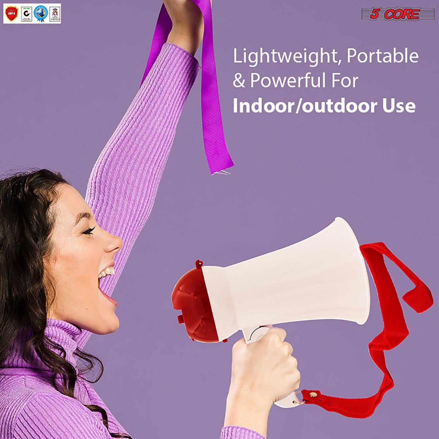 5Core Cheer Megaphone Loud Speaker Blow Horn Mini Bullhorn Portable HW1 BTRY