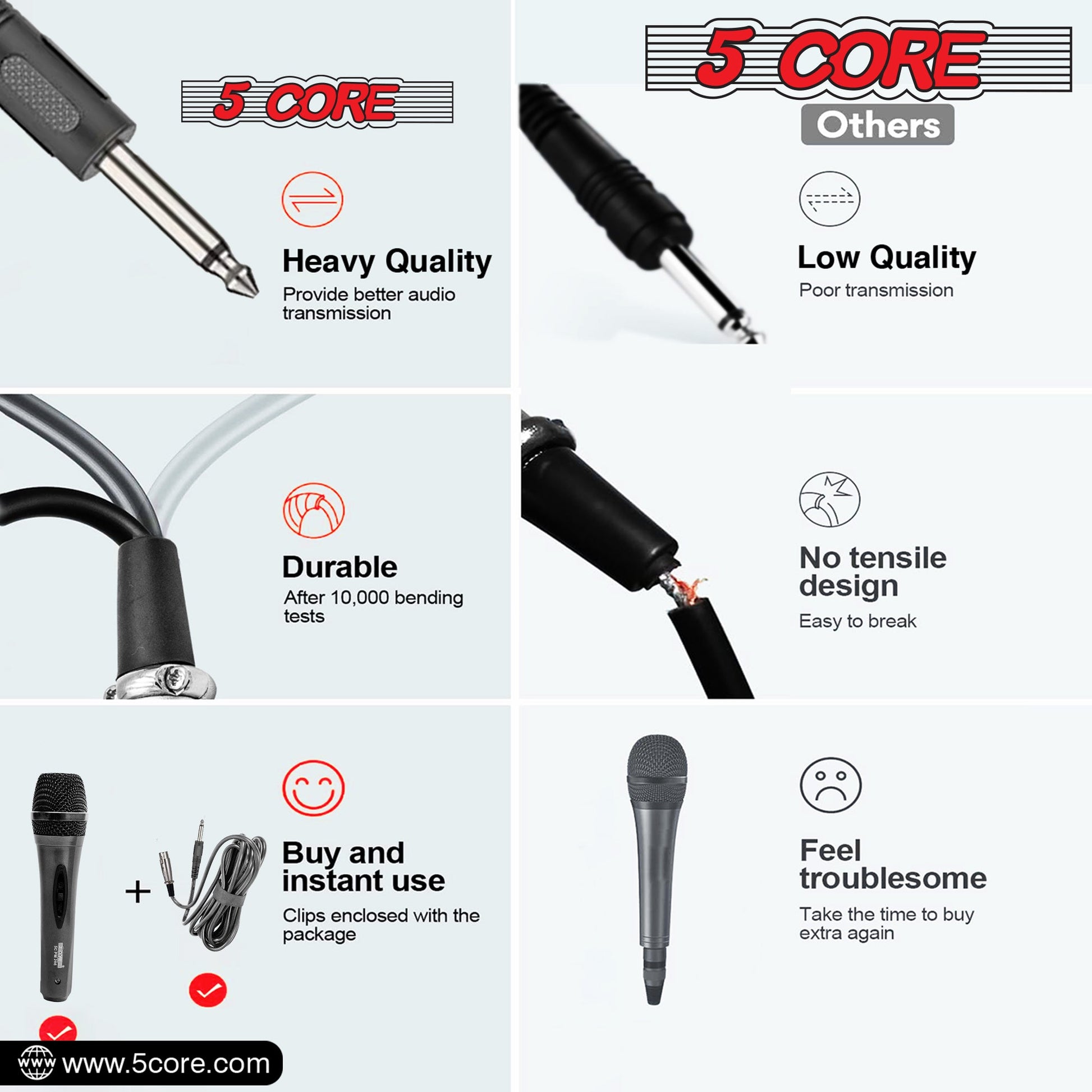 4 Pieces Microphone Pro Microfono Dynamic Mic XLR Audio Cardiod Vocal Karaoke 5Core - PM 286 4PCS-14