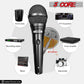 5 Core Microphone Professional Dynamic Black Karaoke XLR Wired Mic w ON/OFF Switch Pop Filter Cardioid Unidirectional Pickup Handheld Micrófono -ND-58 2PCS-5