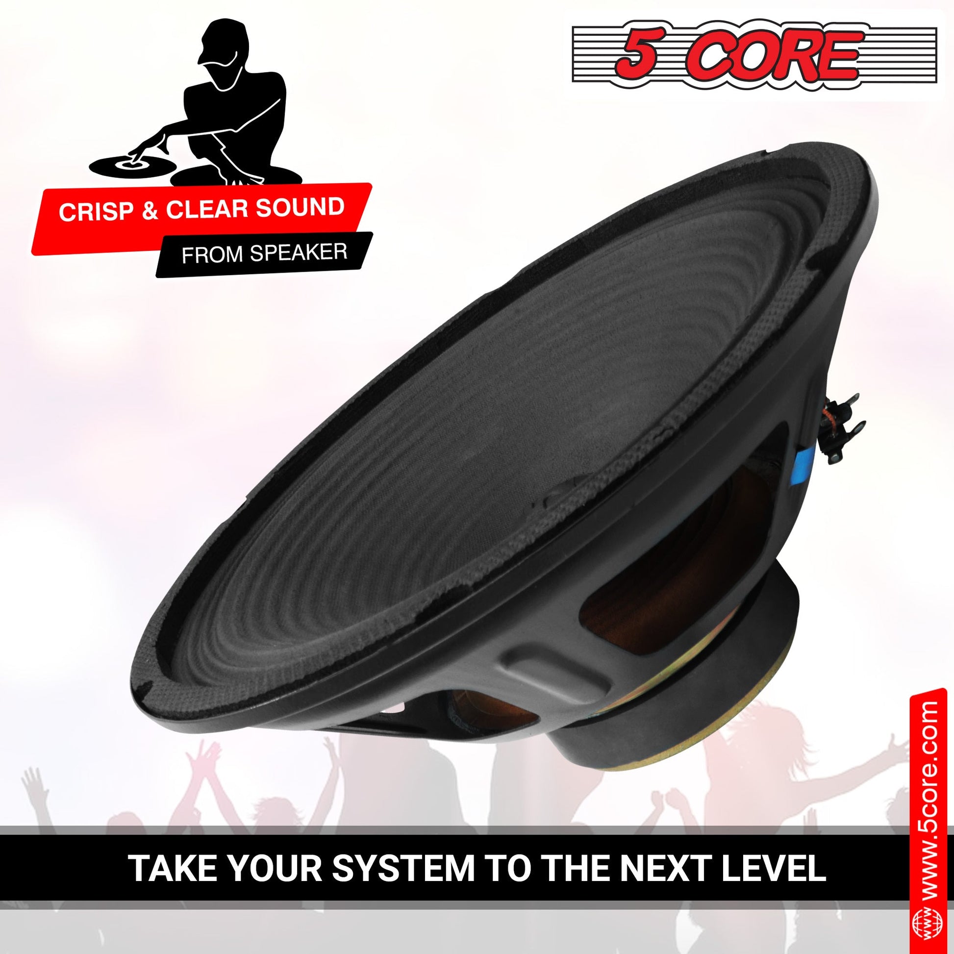 5 CORE 2 Pieces 10" inch Full Range Car Audio Speakers High Power Peak 600W 4 Ohm Car Vehicle Audio Full Range Drivers, Wide Range DIY Loudspeaker Replacement SP-1090 2PCS-10