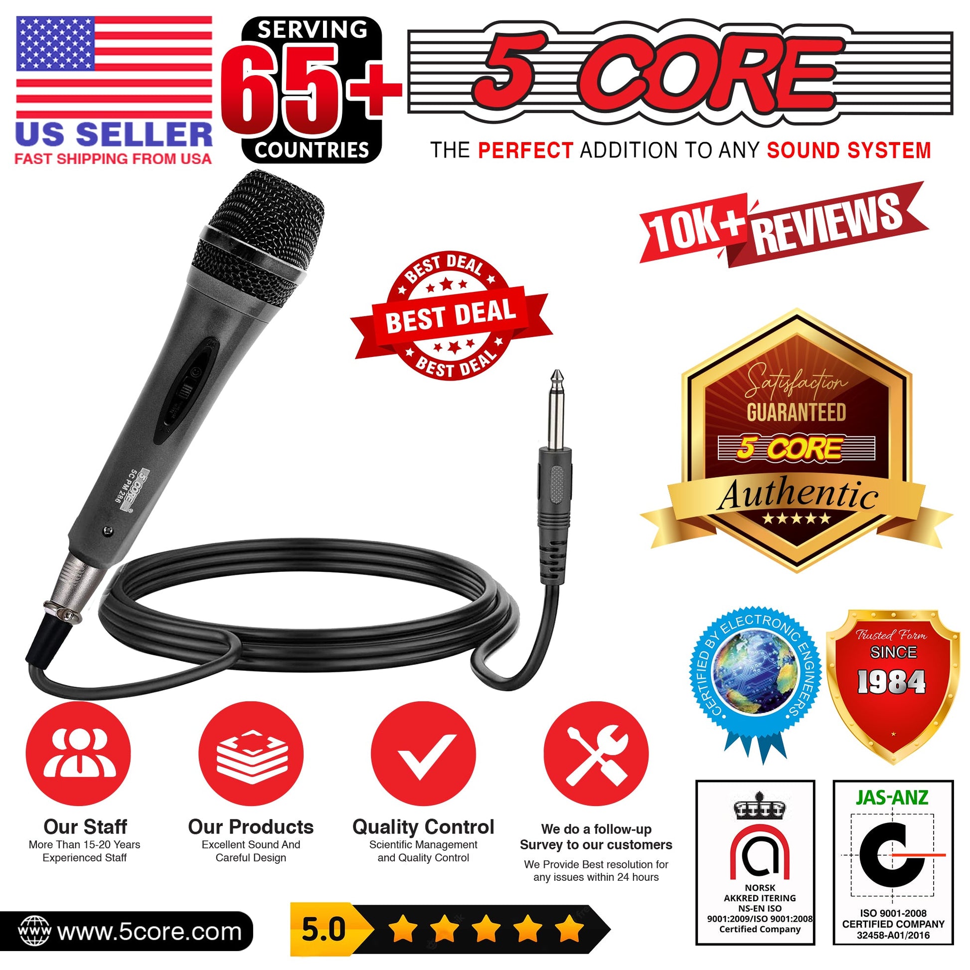 4 Pieces Microphone Pro Microfono Dynamic Mic XLR Audio Cardiod Vocal Karaoke 5Core - PM 286 4PCS-15