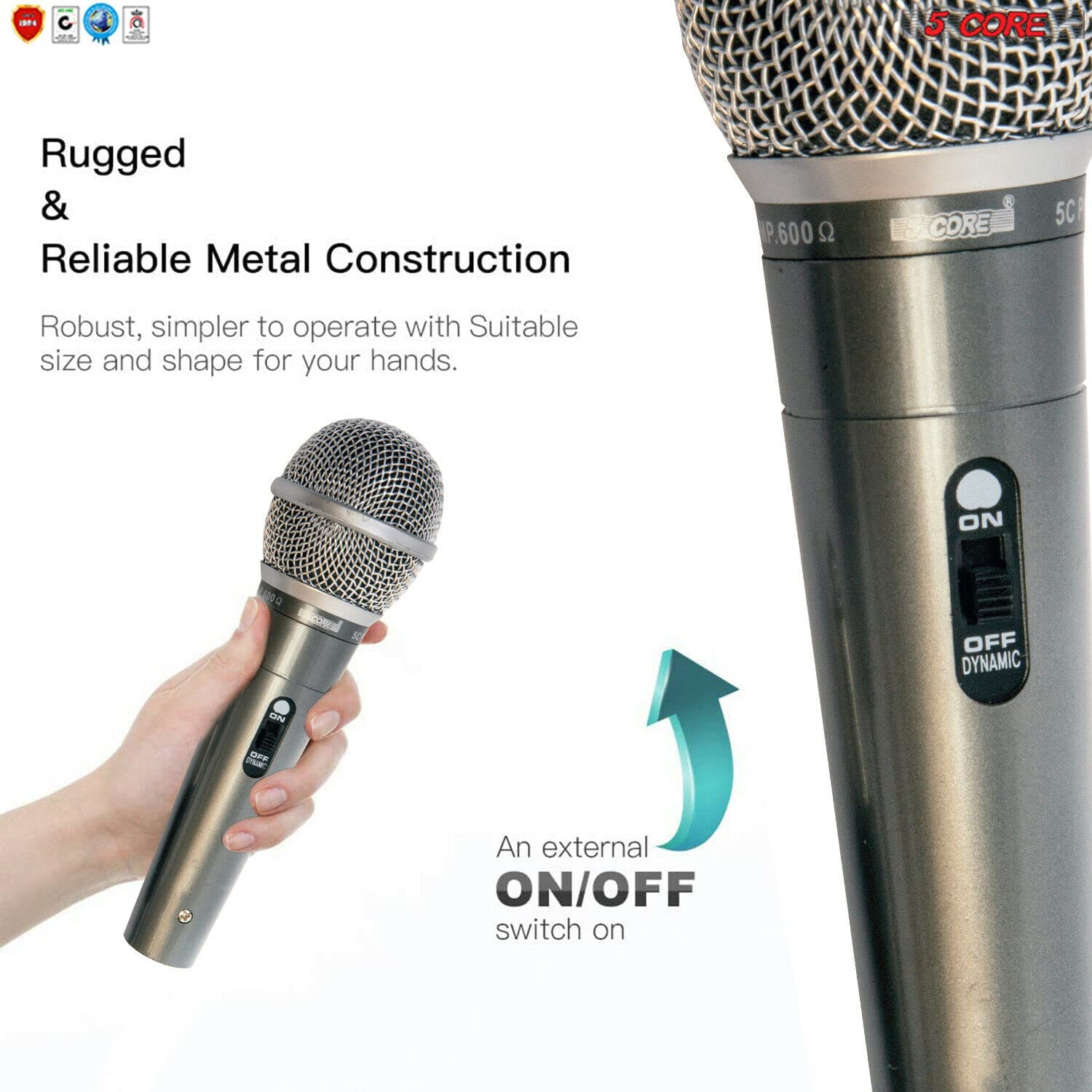 5 Core Professional Microphone Audio Dynamic Cardioid Karaoke Singing Wired Mic Music Recording Karaoke Microphone 673P-3