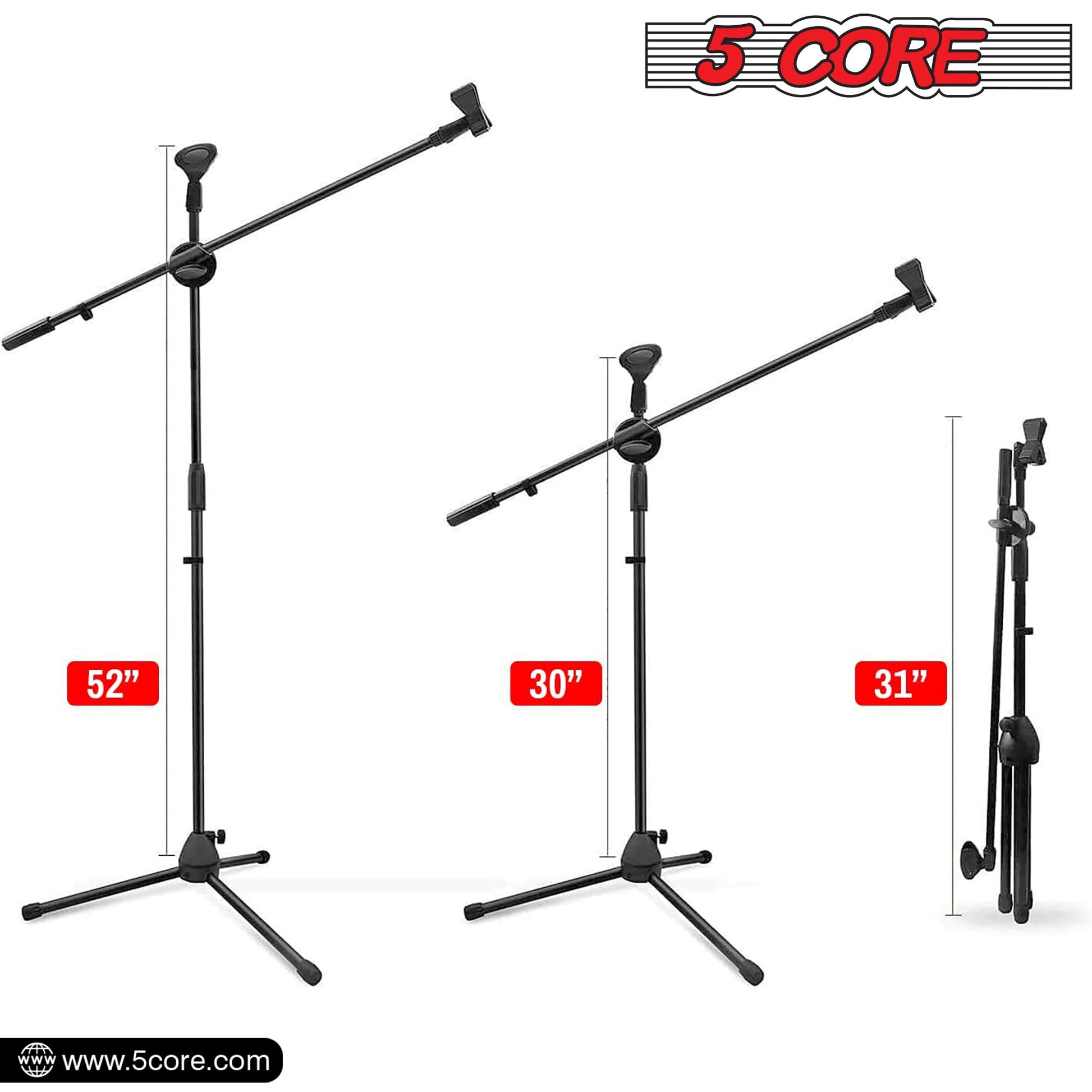 The 5 Core Premium Vocal Dynamic Cardioid Handheld Microphone and Stand combo offers high-quality audio support for karaoke singing and other activities MS DBL+ND58+ND57-3