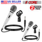 5 Core Microphone 2 Pieces Chrome Finish Professional Karaoke Dynamic XLR Wired Mic w ON/OFF Switch Integrated Pop Filter Cardioid Unidirectional Pickup Handheld Micrófono for Singing DJ Speeches Includes Cable Mic Holder - PM 111 CH 2PCS-1