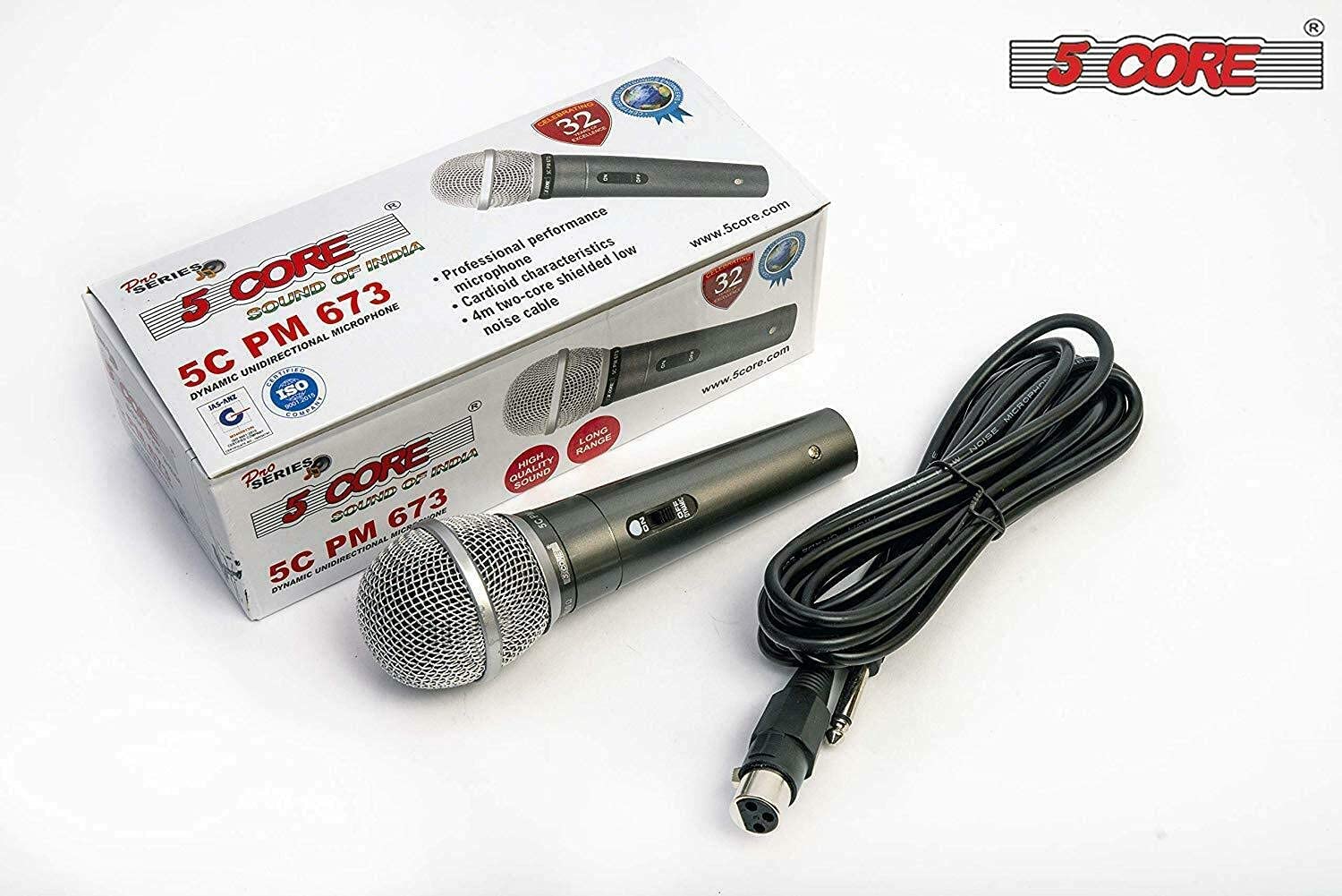 5 Core Professional Microphone Audio Dynamic Cardioid Karaoke Singing Wired Mic Music Recording Karaoke Microphone 673P-6