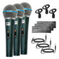 5 Core Microphone 3 Pieces Green Karaoke XLR Wired Professional Studio Mic w ON/OFF Switch Integrated Pop Filter Dynamic Cardioid Unidirectional Handheld Micrófono for Singing DJ Speeches Includes Cable Mic Holder Bag - BETA 3PCS-0