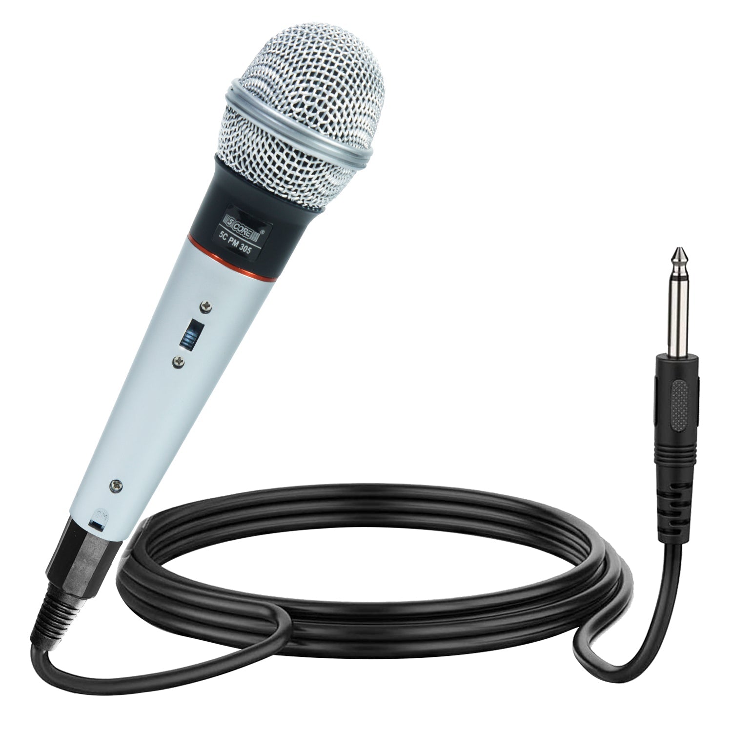 5 Core Microphone 2 Pcs Karaoke XLR Wired Mic Professional Studio Microfonos w ON/OFF Switch Integrated Pop Filter Dynamic Moving Coil Cardioid Unidirectional Pickup Handheld Micrófono for Singing DJ Podcast Speeches Includes Cable - PM 305 2PCS-1