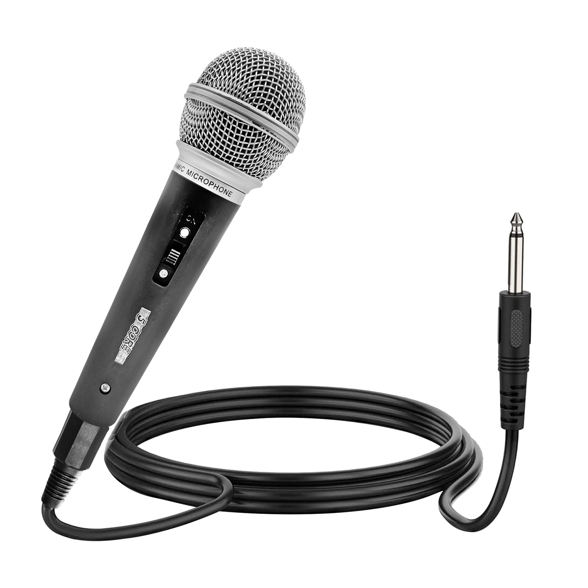 5 Core Microphone 3 Pieces Black Karaoke XLR Wired Mic Professional Studio Microfonos w ON/OFF Switch Integrated Pop Filter Dynamic Moving Coil Cardioid Unidirectional Pickup Handheld Micrófono for Singing DJ Podcast Speeches Includes Cable - PM-1