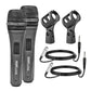 5 Core Microphone 2 Pieces Professional Black Dynamic Karaoke XLR Wired Mic w ON/OFF Switch Integrated Pop Filter Cardioid Unidirectional Pickup Handheld Micrófono for Singing DJ Podcast Speeches Includes Cable Mic Holder - PM 608 2PCS-0