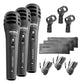 5 Core Microphone 3 Piece Professional Black Dynamic Karaoke XLR Wired Mic w ON/OFF Switch Integrated Pop Filter Cardioid Unidirectional Pickup Handheld Micrófono for Singing DJ Podcast Speeches Includes Cable Mic Holder Bag - PM-883 3PCS-0