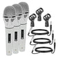 5 Core Microphone 3 Pieces Professional Chrome Finish Dynamic Karaoke XLR Wired Mic w ON/OFF Switch Integrated Pop Filter Cardioid Unidirectional Pickup Handheld Micrófono for Singing DJ Podcast Speeches Includes Cable Mic Holder - PM 817 CH 3PC-0