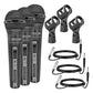 5 Core Microphone 3 Pieces Professional Black Dynamic Karaoke XLR Wired Mic w ON/OFF Switch Integrated Pop Filter Cardioid Unidirectional Pickup Handheld Micrófono for Singing DJ Podcast Speeches Includes Cable Mic Holder - PM 757 3PCS-0