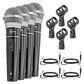 5 Core Microphone 4 Pieces Black Professional Karaoke Dynamic XLR Wired Mic w ON/OFF Switch Integrated Pop Filter Cardioid Unidirectional Pickup Handheld Micrófono for Singing DJ Speeches Includes Cable Mic Holder -PM 100 4PCS-0
