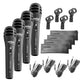 5 Core Microphone 4 Piece Professional Black Dynamic Karaoke XLR Wired Mic w ON/OFF Switch Integrated Pop Filter Cardioid Unidirectional Pickup Handheld Micrófono for Singing DJ Podcast Speeches Includes Cable Mic Holder Bag - PM-883 4PCS-0