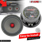 2x 6.5" Midrange Speaker Car Audio Speaker Red Bullet 2x Aluminum Tweeter 2600 W-15