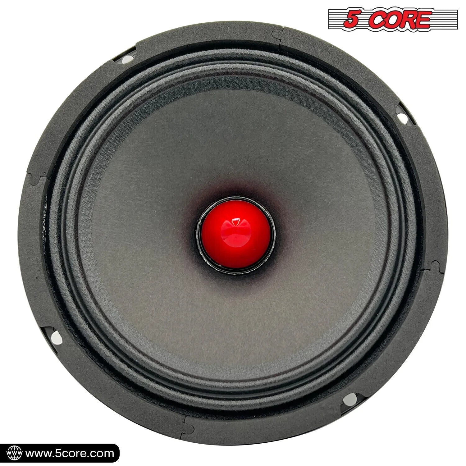 2x 6.5" Midrange Speaker Car Audio Speaker Red Bullet 2x Aluminum Tweeter 2600 W-3