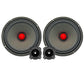 2x 6.5" Midrange Speaker Car Audio Speaker Red Bullet 2x Aluminum Tweeter 2600 W-0